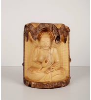 Carved-Buddha-Crocodile Wood El Yapımı Buda Heykeli