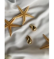 Gözyaşı Damlası Bottega Gold Çelik Küpe