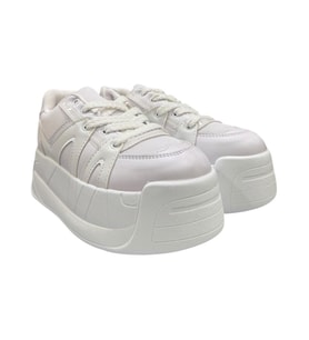 Aybaak 5007 Yüksek Dolgu Topuk Kadın Ayakkabı Sneaker (Beyaz)