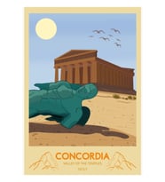 Concordia Tapınağı: Agrigento, Tapınaklar Vadisi Tablo Ahşap Poster Dekoratif