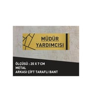 MÜDÜR YARDIMCISI YAZILI 20 X 7 CM YENİ DESENLİ GOLD METAL LEVHA