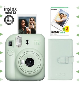 Instax mini 12 Yeşil Fotoğraf Makinesi-20'li Film ve Laporta Albüm Seti