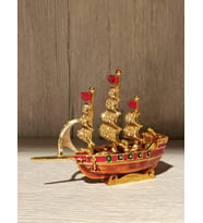 Swarovski Taşlı Gemi Mücevherlik / Dekoratif Biblo (Beyaz)