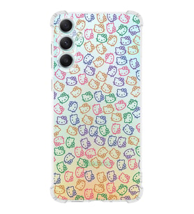 Samsung Galaxy A34 Uyumlu Köşe Korumalı Antişok Kapak Hello Kitty Tasarımlı Şeffaf Silikon Kılıf