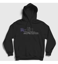 Presmono Unisex Beyaz Logo Anime Re Zero Kapüşonlu Sweatshirt 543759tt (Siyah)