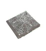 Mısırlı Eşarpları Büyük Boy Etnik Desenli Eşarp 120x120 cm (Vizon)
