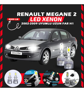 Renault Megane 2 2002-2009 Uzun Far Uyumlu Şimşek Etkili Led Xenon Performance Series H1