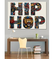 Hip Hop Temalı Tipografik Tasarım Dekoratif Kanvas - Mdf Ahşap Tablo