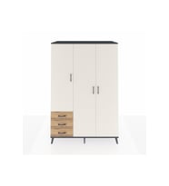 Kronos Dolap 6 Raflı 3 Çekmeceli Tek Askılı 132x59x195 Antrasit-Aytaşı/Çam