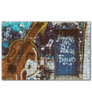 Cakapuzzle Keman ve Notalar Duvar Boyama  Puzzle Yapboz MDF (Ahşap) (120 Parça)