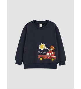 LC WAIKIKI Lacivert Baskılı Erkek Çocuk Sweatshirt