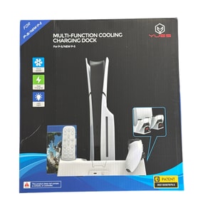 YUES Ps5 Fonksiyonel Stand Ps5 Slim Fanlı Stand Ps5 Şarj Standı Oyun Standı (Beyaz)
