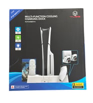 YUES Ps5 Fonksiyonel Stand Ps5 Slim Fanlı Stand Ps5 Şarj Standı Oyun Standı (Beyaz)