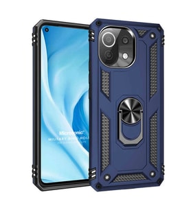 Microsonic Xiaomi Mi 11 Lite Kılıf Military Ring Holder Lacivert