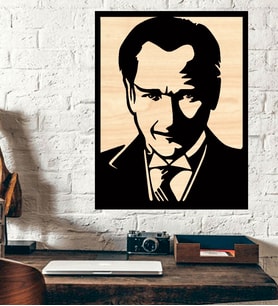Atatürk  Ahşap Duvar tablo