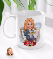 BK Gift Kişiye Özel İsimli Kadın Karikatürlü Beyaz Kupa Bardak-107