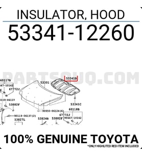 Toyota Corolla 2007-2012 Kaput İzolatörü (Oem No:5334112260)