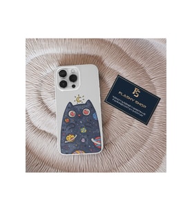 POCO X6 5G Uyumlu Kedi ve Gezegenler Tasarımlı Şeffaf Kılıf