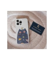 POCO X6 5G Uyumlu Kedi ve Gezegenler Tasarımlı Şeffaf Kılıf