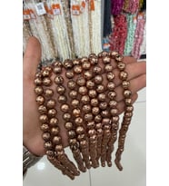 Hematit Taşı Küre Kesim Antik Bakır 10mm Doğal Taş Dizi