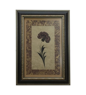 e38 EL İŞÇİLİĞİ EBRU PASPARTULU KARANFİL  EBRU TABLO 55*40 CM-6469