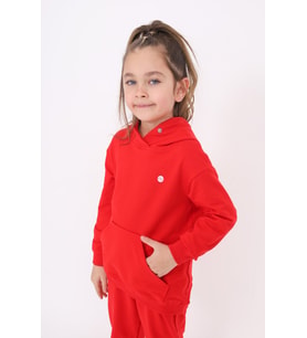 Toontoy Kız Çocuk Baskılı Sweatshirt (Kırmızı)
