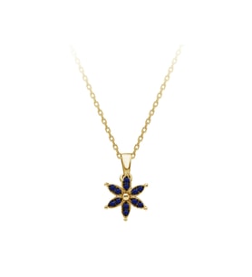 Sirius Safir Taşlı Çiğdem Çiçeği Kolye 0723P0058