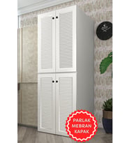 Kenzlife membran çamaşır-kurutma makinesi dolabı kapaklı jelena byzbyz 180*70*60 mebran kapak MDF gövde banyo çift katlı arkalıksız (Beyaz-Gri)