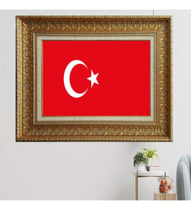 Gold Altın Kalın Çerçeveli Paspartulu Tablo vvb663