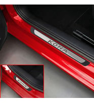 Hyundai Kona Krom Kapı Eşiği 2019 ve Üzeri 4 Parça Paslanmaz Çelik ABS Çerçeve