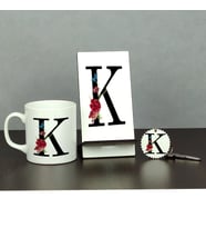 K Harfi Üçlü Set (Kupa + Telefon Standı + Anahtarlık)