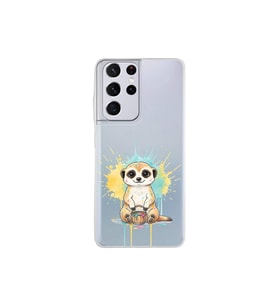 Samsung Galaxy S21 Ultra ile Uyumlu Splash Mirket Tasarımlı Şeffaf Silikon Kılıf