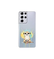 Samsung Galaxy S21 Ultra ile Uyumlu Splash Mirket Tasarımlı Şeffaf Silikon Kılıf