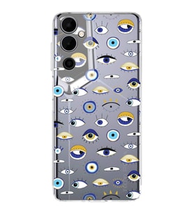 PrintiFy Tecno Pova Neo 2 ile Uyumlu Nazar Boncuğu 2 Baskılı Kamera Korumalı Şeffaf Silikon Kılıf