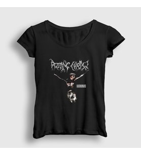 Presmono Kadın Siyah Khronos Rotting Christ T-Shirt 170821tt