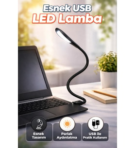 Dokunmatik USB LED Masa Lambası, 3 Seviyeli Okuma Işığı, Siyah (Krem)