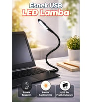 Dokunmatik USB LED Masa Lambası, 3 Seviyeli Okuma Işığı, Siyah (Krem)