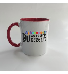 Aşkoooooo Baskılı Kırmızı Mega Kupa