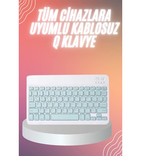 Bluetooh Wıreless Keyboard Siyah Q Klavye İOS Ipad Android Windows Uyumlu