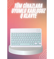 Bluetooh Wıreless Keyboard Siyah Q Klavye İOS Ipad Android Windows Uyumlu