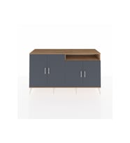 Kronos Konsol 6 Raflı 4 Kapaklı 176x59x99 Çam-Antrasit/Çam