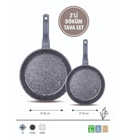 FMS D3007 Döküm Granit 2'li 20-28 cm Tava Seti