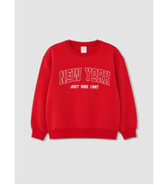 LCW Kids Kırmızı Nyc Baskılı Erkek Çocuk Sweatshirt