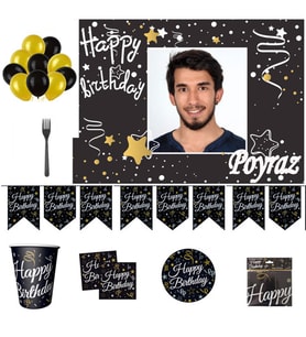 Hayaller Dükkanı Yetişkin Sparkling Confetti Happy Birthday Doğum Günü Süsleri Parti Seti HDTS227