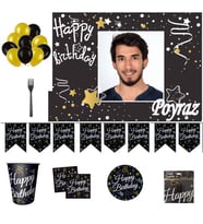 Hayaller Dükkanı Yetişkin Sparkling Confetti Happy Birthday Doğum Günü Süsleri Parti Seti HDTS227