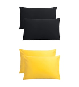 Stella Flavo 4'lü Yastık Kılıfı 50x70+20cm Kapaklı Siyah-sarı