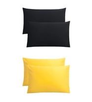 Stella Flavo 4'lü Yastık Kılıfı 50x70+20cm Kapaklı Siyah-sarı