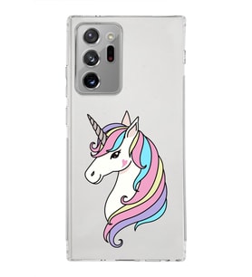 Samsung Galaxy Note 20 Ultra Kamera Korumalı Kapak Unicorn Tasarımlı  Şeffaf Kılıf