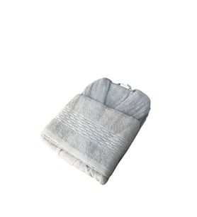 Royam Mevsim %100 Pamuklu Bornoz + Baş Havlusu (Gri)