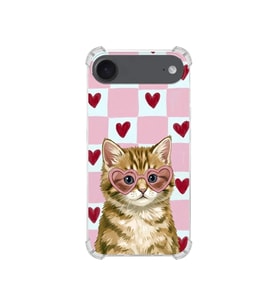 PrintiFy Apple iPhone 17 Air ile Uyumlu Pembe Pötikare Serisi Çapkın Mırnav Tasarımlı Uv Baskılı Köşe Korumalı Antişok Kılıf
